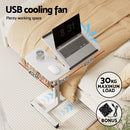 Artiss Laptop Desk Table Fan Cooling White 60CM-4