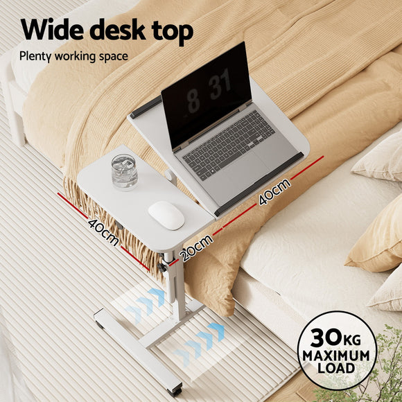 Artiss Laptop Desk Table Fan Cooling White 60CM