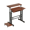 Artiss Laptop Desk Table Adjustable Dark Wood 80CM-1