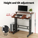 Artiss Laptop Desk Table Adjustable Dark Wood 80CM-4