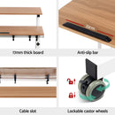 Artiss Laptop Desk Table Adjustable Light Wood 80CM-6