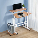 Artiss Laptop Desk Table Adjustable Light Wood 80CM-8