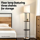 Artiss Floor Lamp 3 Tier Shelf Storage LED Light Stand Home Room Vintage Round-4