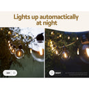 17m Solar Festoon Lights Outdoor LED String Light Wedding Christmas Party-5