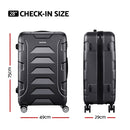 Wanderlite 28" 75cm Luggage Trolley Travel Suitcase Set TSA Hard Case Lightweight Strap-6