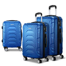 Wanderlite 3pc Luggage Trolley Travel Suitcase Set TSA Hard Shell Case Strap Blue-8