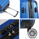 Wanderlite 28" 75cm Luggage Trolley Travel Suitcase Set Carry On Hard Case TSA Lock Lightweight Blue-7