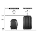 Wanderlite 2pcs Luggage Trolley Set Travel Suitcase Carry On Hard Case Lightweight Black-2
