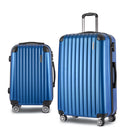 Wanderlite 2pcs Luggage Trolley Set Travel Suitcase Carry On Hard Case Lightweight Blue-8