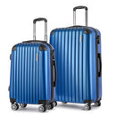 Wanderlite 2pcs Luggage Trolley Set Travel Suitcase Carry On Hard Case Lightweight Blue-3