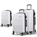 Wanderlite 3pc Luggage Trolley Set Suitcase Travel TSA Carry On Hard Case Lightweight White-8