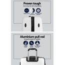 Wanderlite 3pc Luggage Trolley Set Suitcase Travel TSA Carry On Hard Case Lightweight White-4