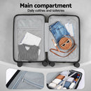 Wanderlite 20" Luggage Suitcase Front Pocket Travel Carry On TSA Black-8