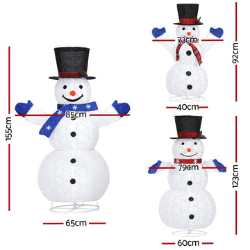 3 PCS Christmas Lights 330 LED Fairy Light Snowman Decorations Jingle Jollys - 0