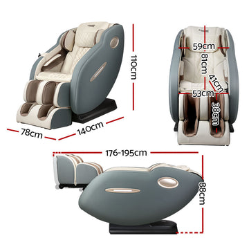 Livemor Massage Chair Electric Recliner Shiatsu Zero Gravity Head Massager - 0