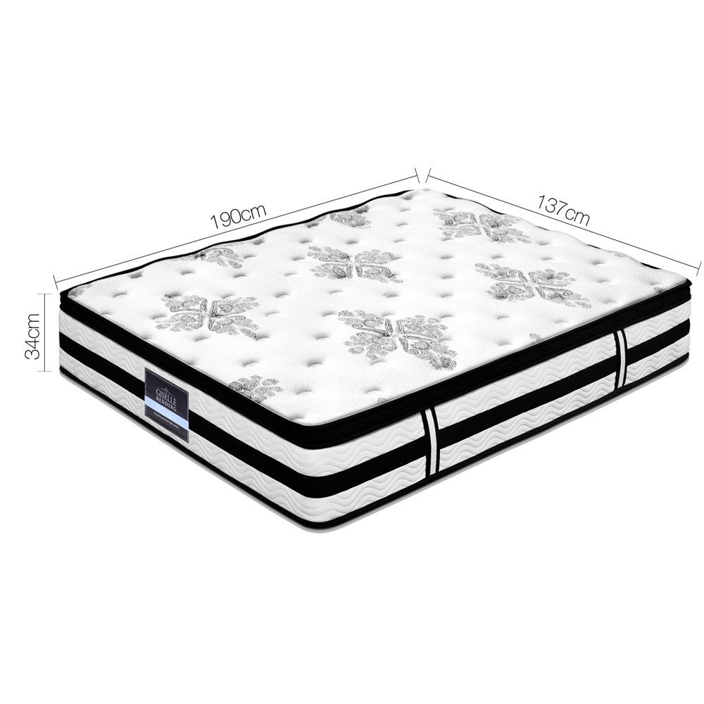 Giselle Bedding 34cm Mattress Euro Top Pocket Spring Double - 0