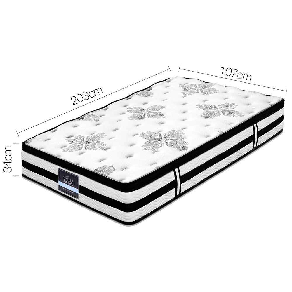 Giselle Bedding 34cm Mattress Euro Top Pocket Spring King Single - 0
