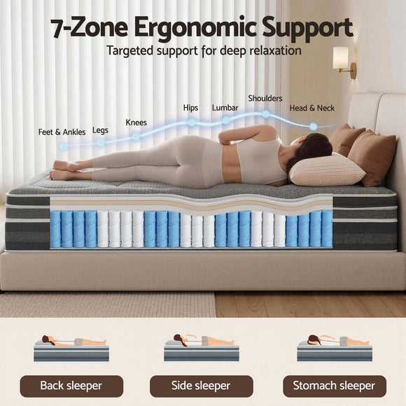 Giselle Mattress 35cm Hybrid Pocket Spring Euro Top Queen