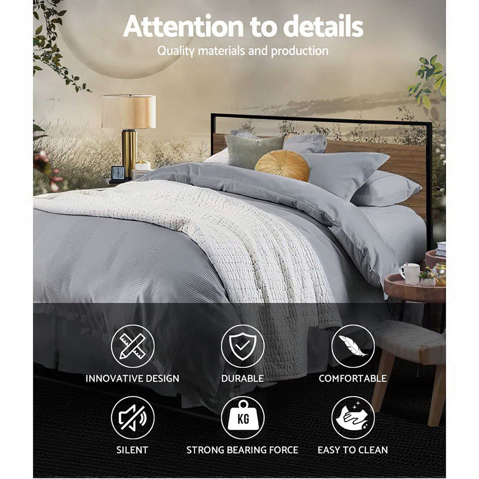 Artiss Bed Frame Queen Size Metal Bed Frame DANE