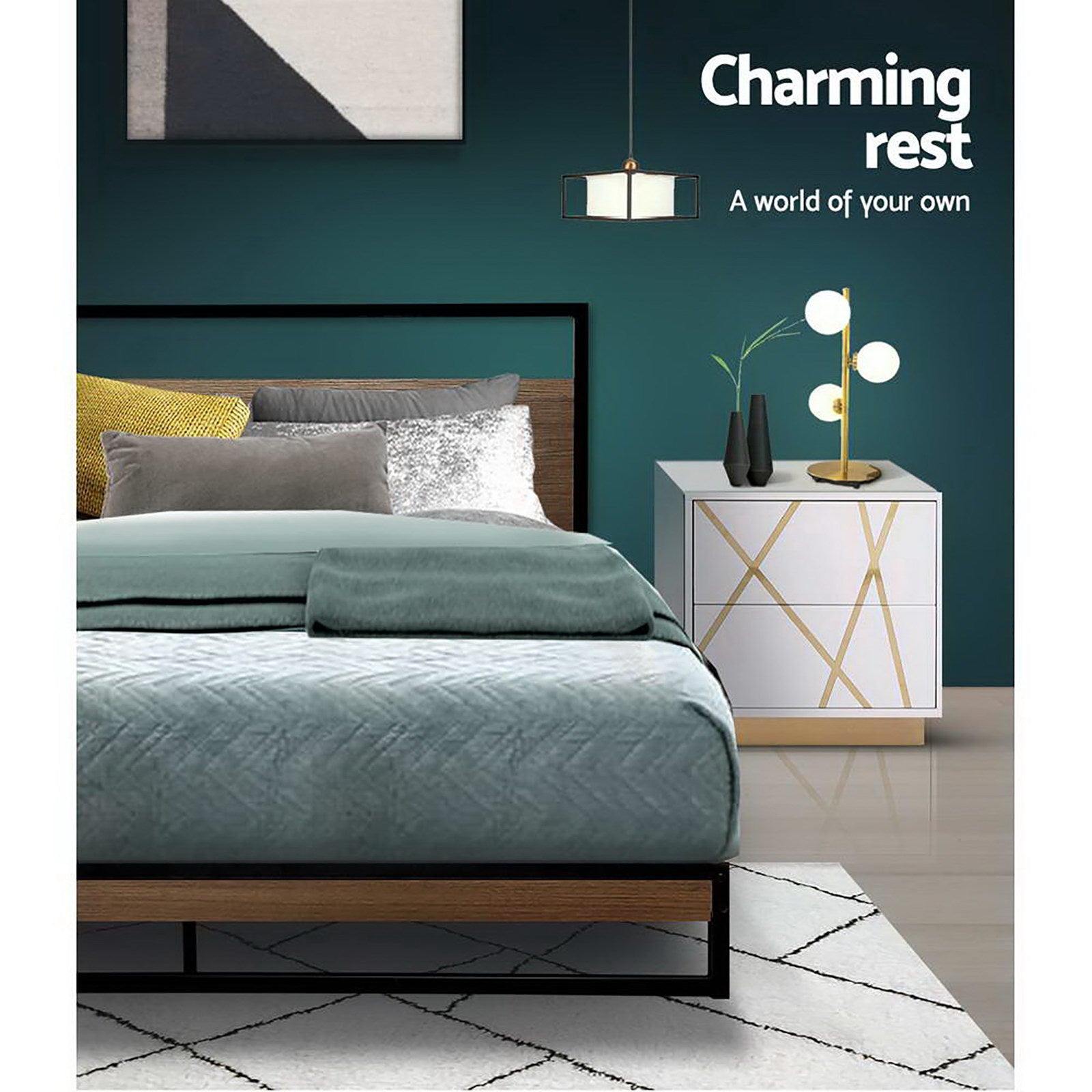 Artiss Bed Frame Queen Size Metal Bed Frame DANE