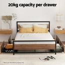 Artiss 2x Bed Frame Storage Drawers Trundle Black-6