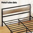 Artiss Bed Frame Queen Size Metal Base Mattress Platform Foundation Black DREW-5