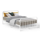 Artiss Bed Frame Metal Bed Frame LEO - Double (White)-1
