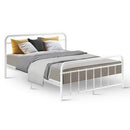 Artiss Bed Frame Metal Bed Frame LEO - Queen (White)-1