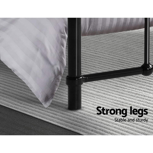 Artiss Bed Frame Metal Bed Frame LEO - Single (Black)
