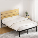 Artiss Bed Frame Double Size Metal Base Mattress Platform Foundation Black PAULA-7