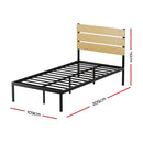 Artiss Bed Frame King Single Size Metal Base Mattress Platform Foundation PAULA-2