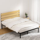Artiss Bed Frame Queen Size Metal Base Mattress Platform Foundation Black PAULA-7