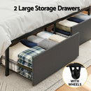 Artiss Metal Bed Frame Double Size with 2-Tier Hidden Storage with Charging Station-8