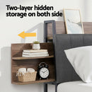 Artiss Metal Bed Frame King Size with 2-Tier Hidden Storage with Charging Station-4