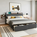 Artiss Metal Bed Frame King Size with 2-Tier Hidden Storage with Charging Station-7