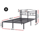Artiss Bed Frame Double Size with Charging Station WAVE-2