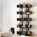 Artiss Bookshelf 5-Tier Bookcase Display Shelves Metal Storage Stand Rack Walnut-8