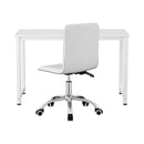 Artiss Computer Desk 120cm Executive Office Chairs Set PU Leather Low Back White-3