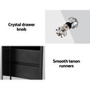 Artiss Bedside Table 3 Drawers Mirrored - QUENN Silver-4