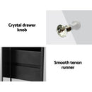 Artiss Bedside Table 3 Drawers Mirrored - QUENN Silver-6