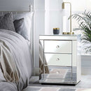 Artiss Bedside Table 3 Drawers Mirrored - PRESIA Silver-7