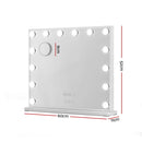 Embellir Makeup Mirror 60x52cm Hollywood Vanity with LED Light Tabletop White-2