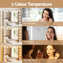 Embellir Makeup Mirror 60x52cm Hollywood Vanity with LED Light Tabletop White-4