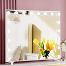 80x65cm Embellir Makeup Mirror Hollywood Vanity with LED Light White Frame-1
