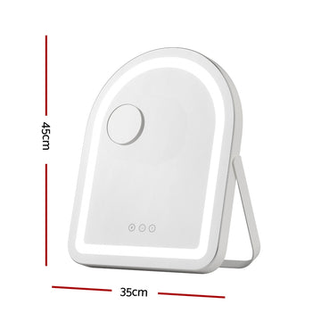 Embellir Makeup Mirror 35x45cm Dressing Vanity LED Stripe Light with 5x Magnification Rotation White Arch - 0