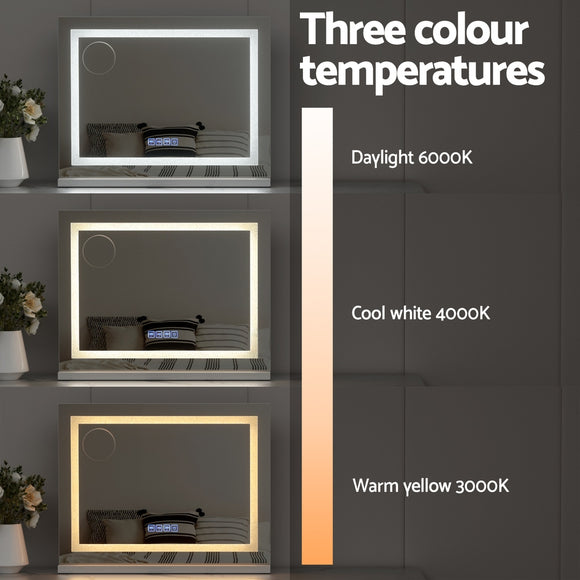 Embellir Bluetooth Makeup Mirror 58x46cm Hollywood Vanity with LED Light Crystal