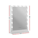 Embellir Makeup Mirror 43x61cm Hollywood Vanity with LED Light Tabletop White-2
