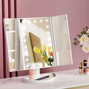 Embellir Tri-fold Makeup Mirror 1X2X3X Magnifying with LED Light Travel Portable-1