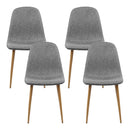Artiss Dining Chairs Set of 4 Linen Curved Slope Grey-3