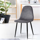 Artiss Dining Chairs Set of 4 Velvet Curved Slope Grey-7